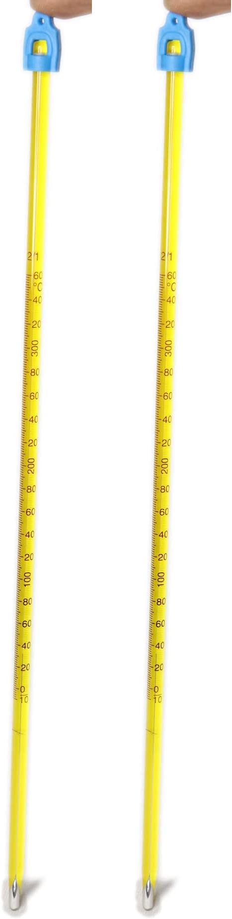 Labworld Glass Mercury Thermometer 0 to 360 Silver Degrees Celsius Pack of 2 300 mm Temperature Measurement of Liquids Milk and Chemicals With Plastic Case