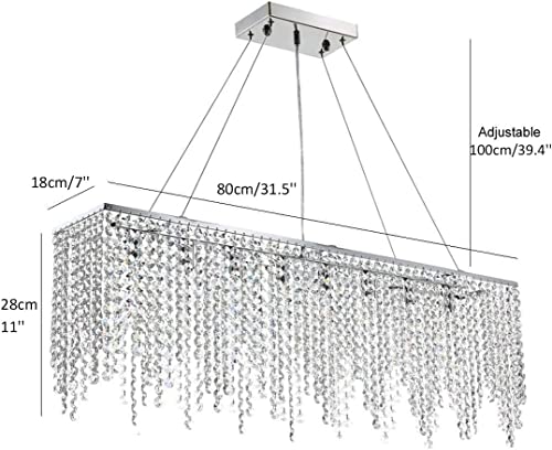 Aiwen Lampadario di Cristallo Rettangolare Moderna...