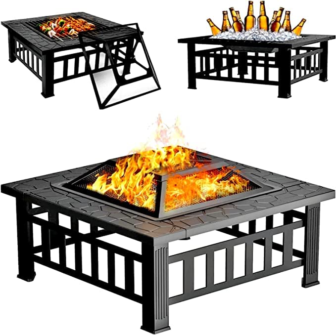 3 in 1 Feuerstelle Outdoor BBQ (Grill Nicht inbegriffen), Feuerschale mit...