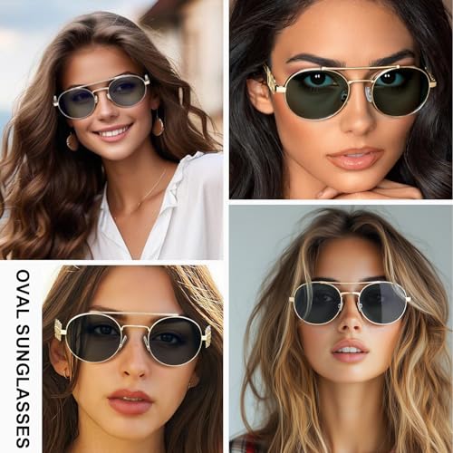 AICase Ozzy merch Retro Oval Sunglasses for Women Men Small 90s Metal Sun Glasses 2025 Trendy Chic Round Shades Cute Miu Designer Sunnies UV400 Protection_22