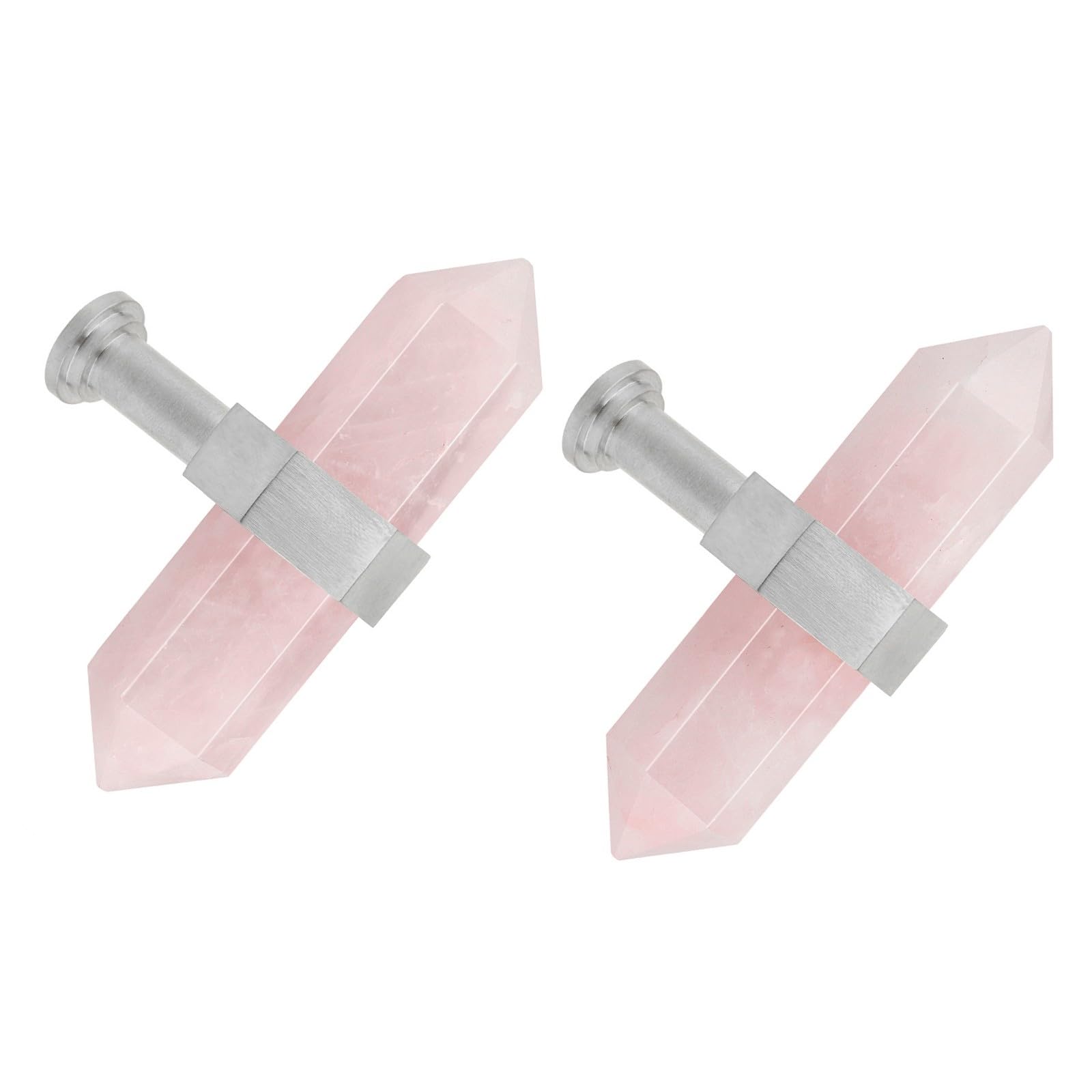 Boutons de tiroir en cristal quartz rose poignées meuble cuisine placard