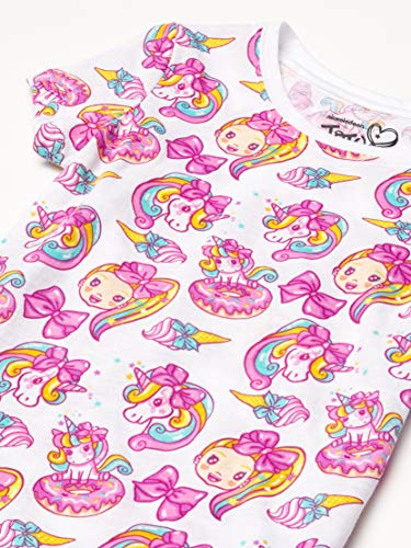 JoJo Siwa 2-Piece Short Tee & Long Sleeve T-Shirt Bundle Set Bow, Unicorns-Girls Sizes 4-162