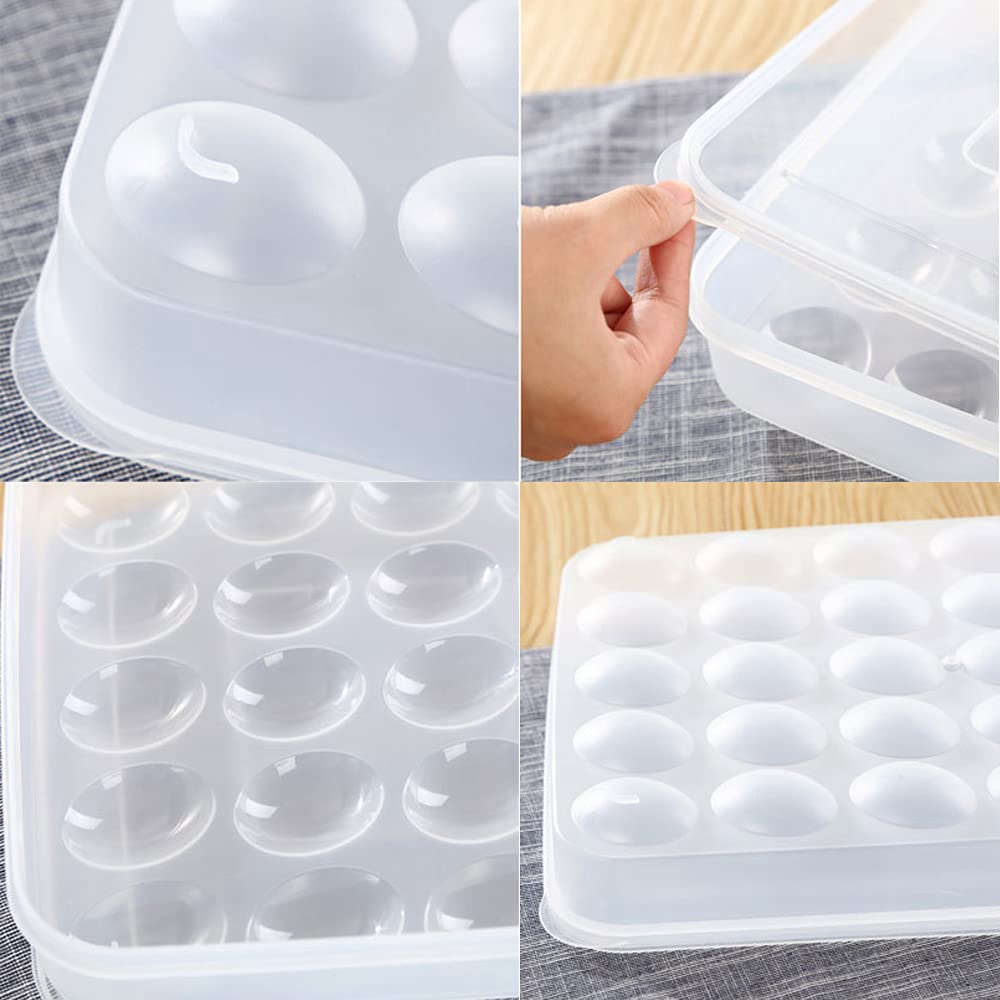 Contenitore per Uova Trasparente, Portauova Impilabile, 30 Uova, Plastica PP, Trasparente, Moderno, Per Frigoriferi, Stoviglie, Mobili da Cucina, Campeggio e Picnic