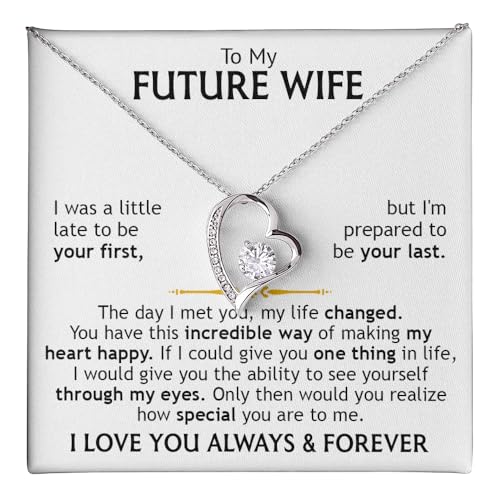 To My Future Wife Necklace From Husband, To My Wife Necklace, Soulmate Necklace For Women, Future Wife Jewelry, Birthday, Christmas, Valentine Gifts For Girlfriend Message Card