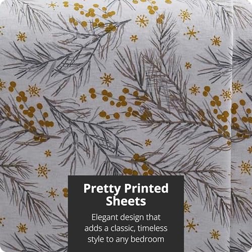 Image of Tahari Home Brushed Flannel 4-Piece Bedding Set, Full, Pine Gold