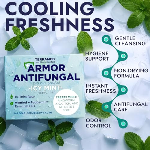 Image of Antifungal Soap Infused with Peppermint Essential Oil for Itchy Skin