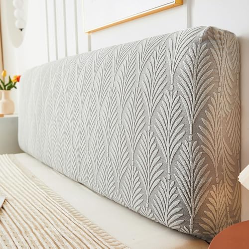 ENEN Capa elástica de cabeceira de cama, jacquard - folhas capa para cabeceira de cama, lavável universal, tudo incluído, cobertura protetora de cabeceira para cama de 120 - 220 cm (150 cm, cinzento