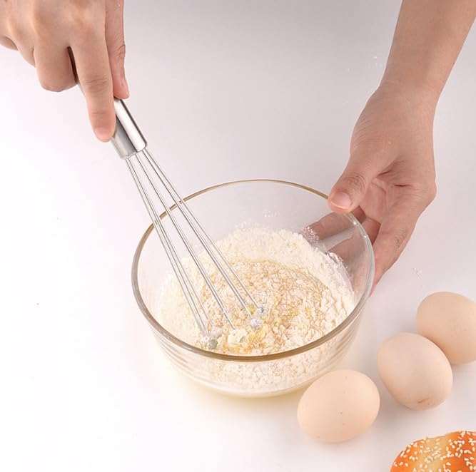 Deconox Paslanmaz Çelik Top Uçlu Çubuk Çırpıcı (31 cm) | Profesyonel Ball Whisk | Hızlı ve Kolay Karıştırma | Yumurta, Sos ve Hamurlar İçin İdeal
