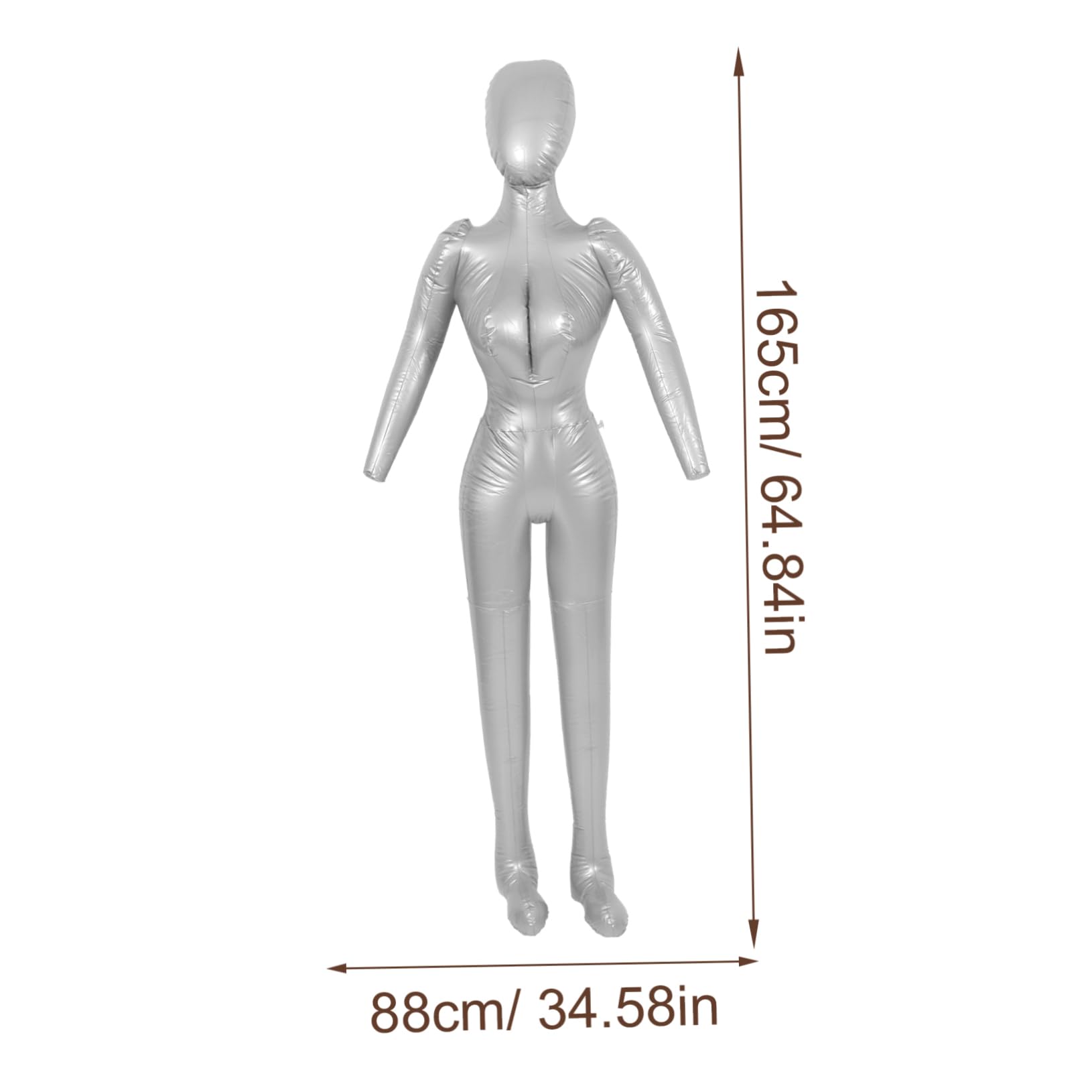 Maniquí de Exhibición de Ropa Inflable de PVC Plata