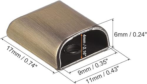Miniatura 2 de uxcell 10 tapones de metal con cremallera, extremos rectangulares de repuesto con clip trasero con tornillo para manualidades, bolsa, equipaje, tono