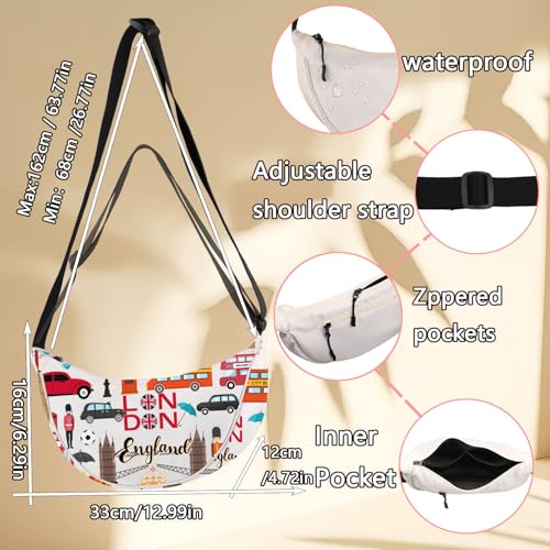 LEVLO London Travel Cross Body Bag England Trip Souvenir Gift UK Vacation Shoulder Bag UK London Travel Merch2