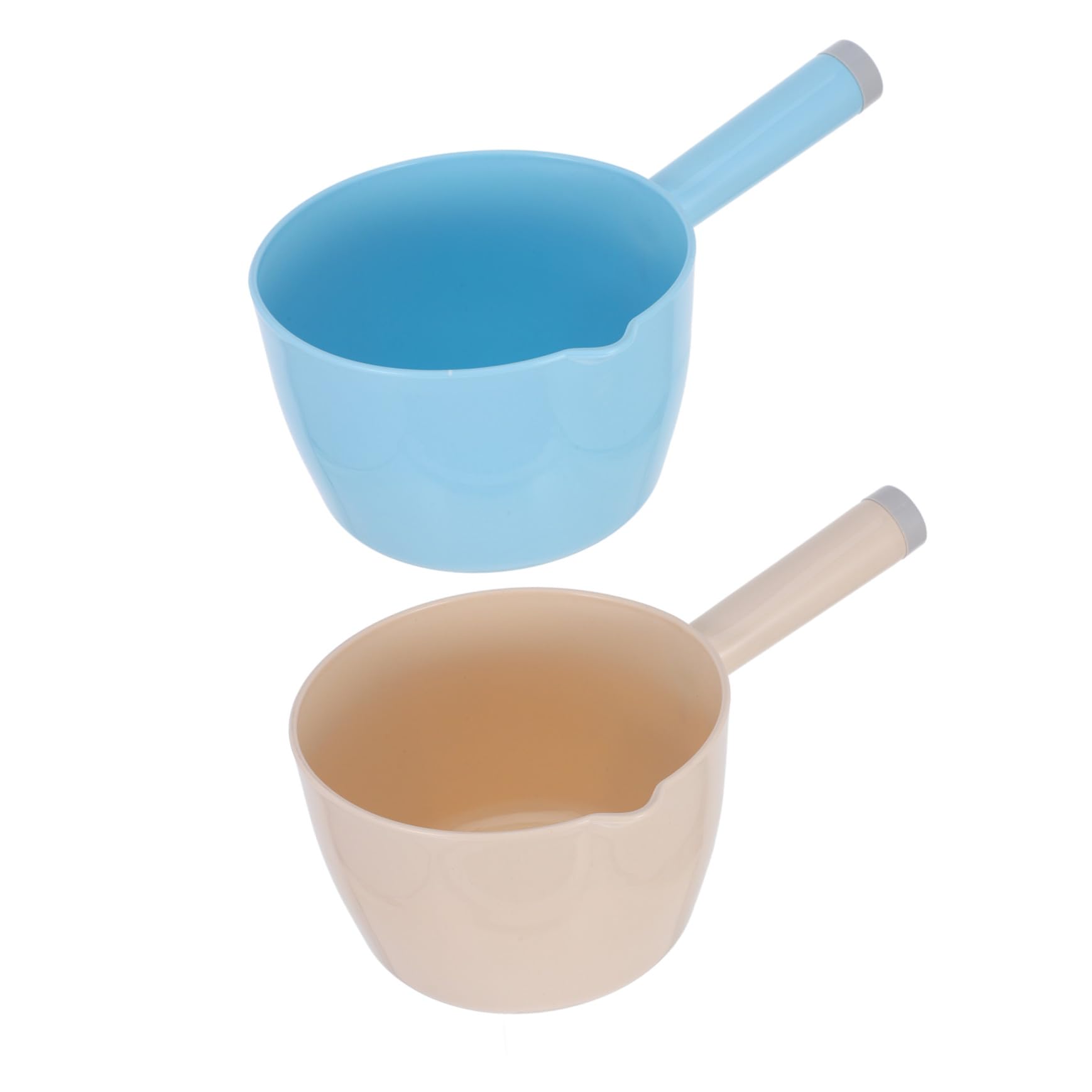 UKCOCO Cucharón para Agua de Cocina Pequeño 2 Piezas Plástico Resistente Azul y Beige Ergonómico para Hogar Jardín y Uso Diario
