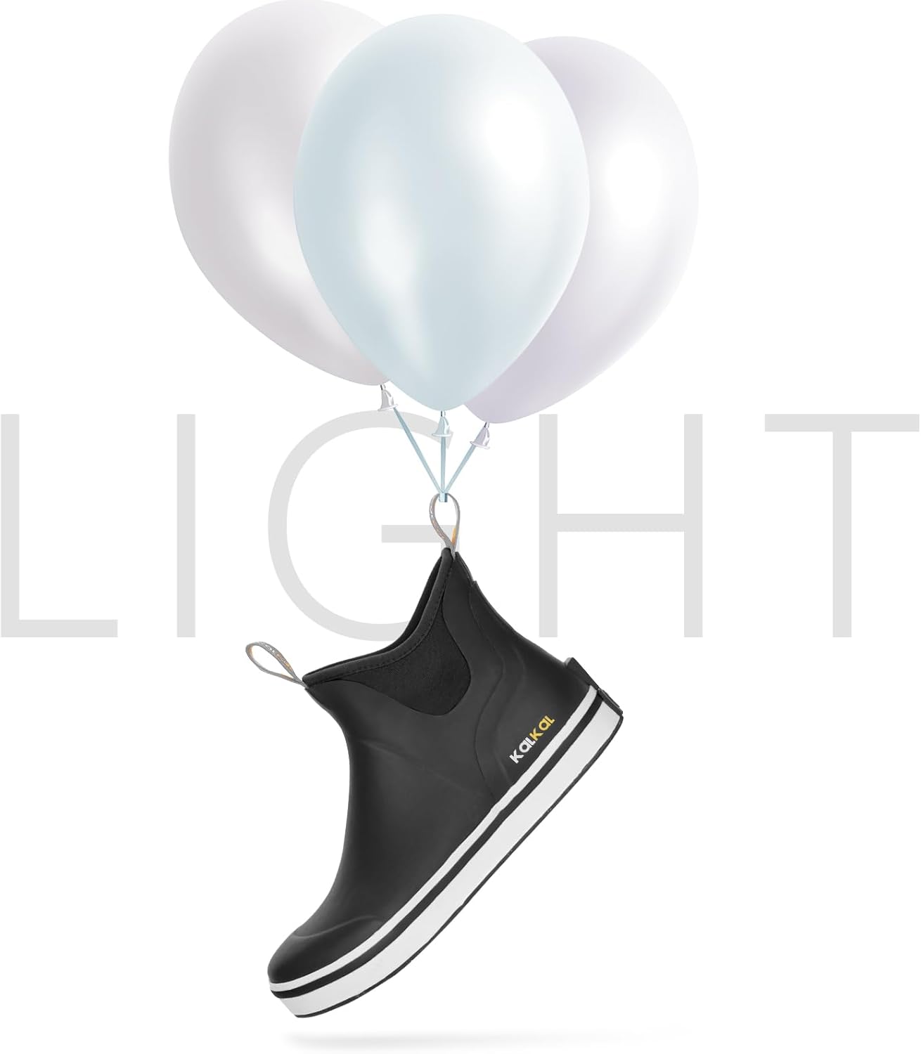 Kalkal Men's Deck Boots Anti-Slip Saltwater Fishing Rain Boots with Memory Foam, Waterproof Rubber Ankle Work Boots for Sailing (Size 7-14) - Image 3