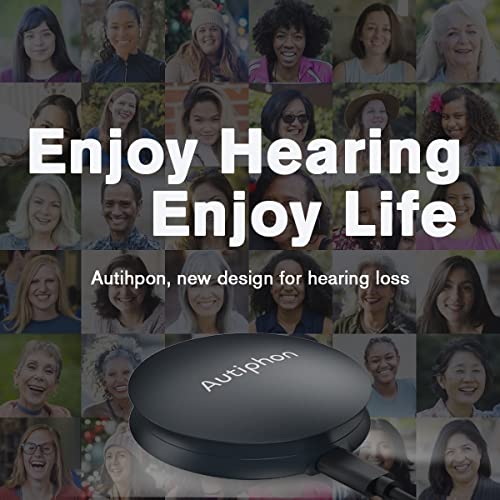 Autiphon Rechargeable Hearing Aids for Seniors Adults with Noise Cancelling, 1 Week Backup Power, U02, Black, Pair