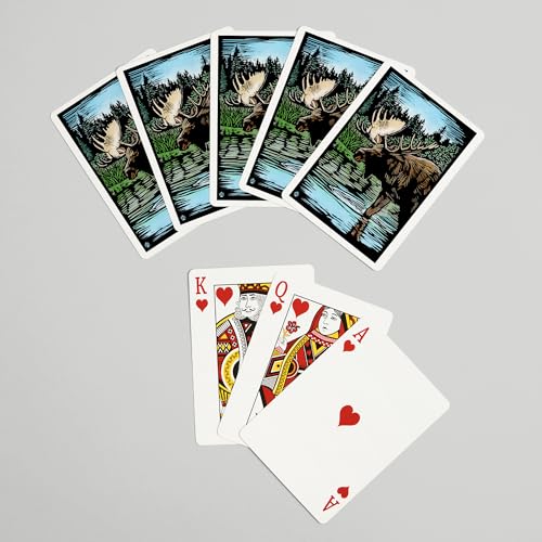 Baraja de Naipes Lantern Press Moose Poker 52 Cartas miniatura 7