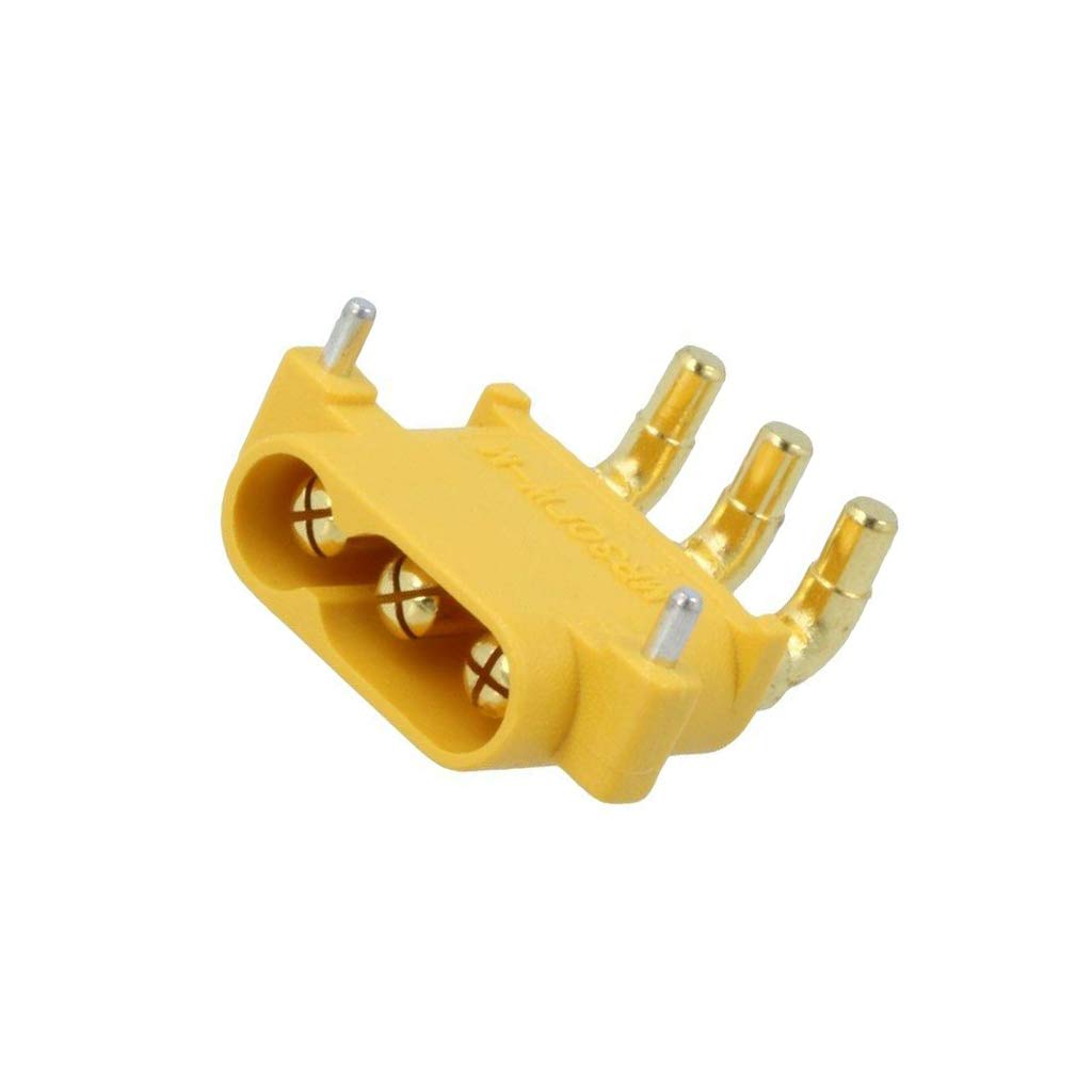 2X MR30PW-M Socket DC supply MR30 male PIN: 3 on PCBs THT Colour: yellow AMASS
