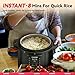 CARORI 1200W 12-in-1 Electric Pressure Cooker 8Qt, Stainless Steel Pressure Cooker, Slow Cook Rice Cooker Steamer Sauté, Yogurt Maker, Warmer & Sterilizer with Recipe, Safer Venting Design, Black