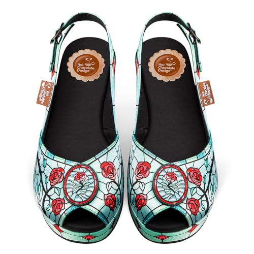 Image of Hot Chocolate Design Funky Women's Peep Toe Wedge Sandals