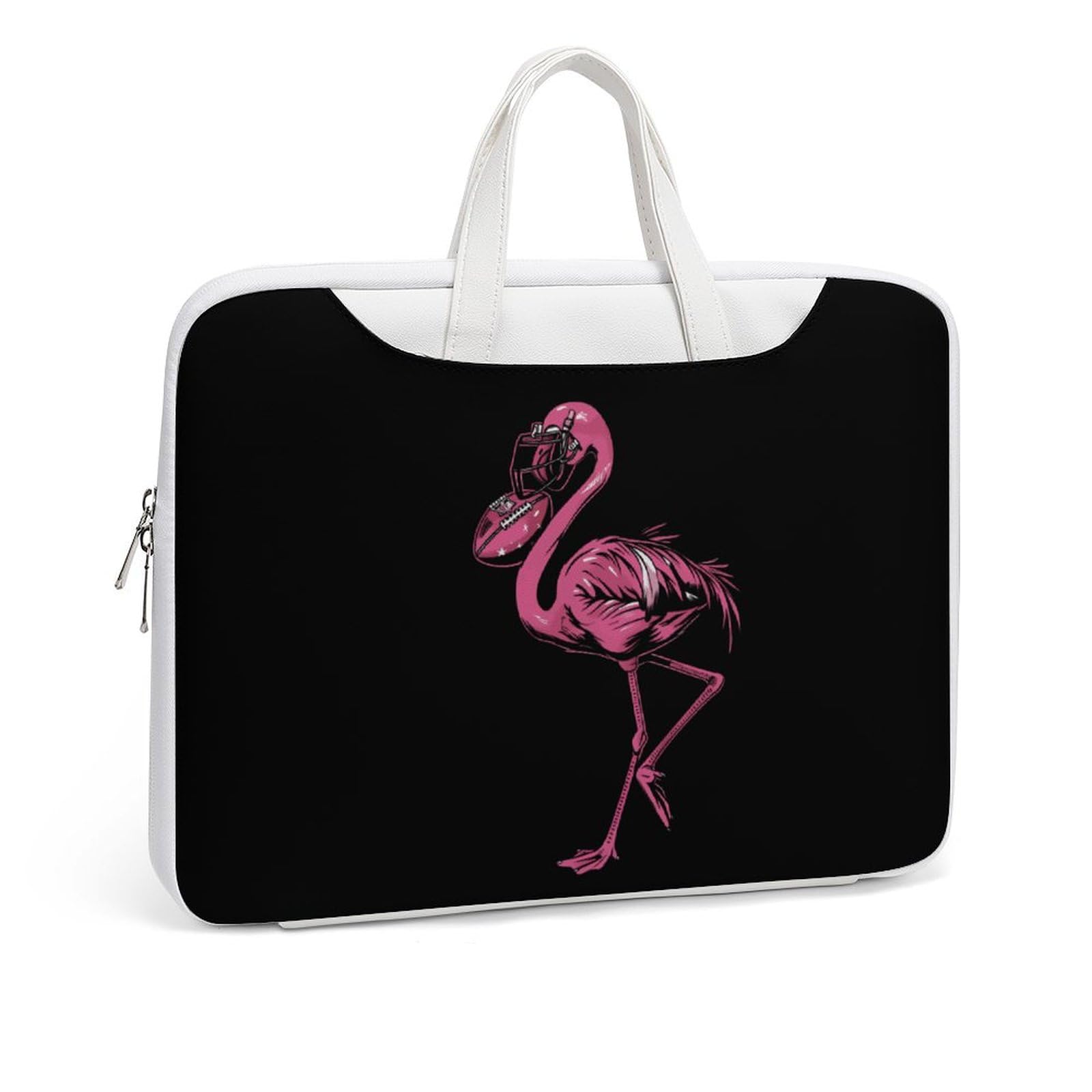 Flamingo Playing U.S Football Laptop Sleeve Bag Protective Case Handbag With Shoulder Strap for Computer 10-17 Inch