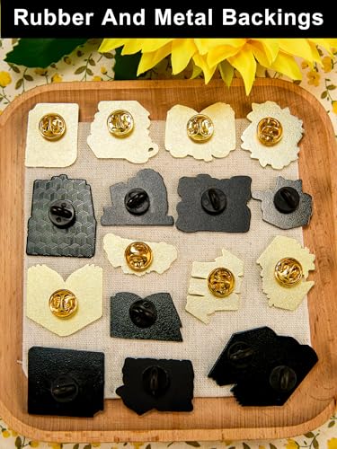 16 Pcs Book Enamel Pins for Backpacks – Unique Cute Lapel Pins for Jackets & Hats – Gift for Friends & Collectors3
