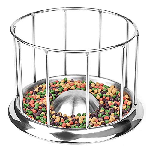 Shengshou カメ 亀用 ボウル 食べ物ボウル フードボウル 食器 爬虫類用 ボウル ペットグッズ 摂食皿 食糧ディスペンサー 給餌用具 ステンレス製 円型 餌入れ/水入れ 陸亀/半水亀 XS