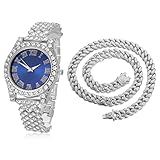 HAND EINGELEGT LABOR DIAMANTEN - Halukakah luxuriöses miami Uhr & kubanisches kette armband,mit VVS klarheit zinken-Set Österreichische Diamanten simulieren.Durch die genaue berechnung des winkels der diamanten mit mehreren scheiben strahlt der schmuck mehr und sie heben sich überall von der mmasse ab