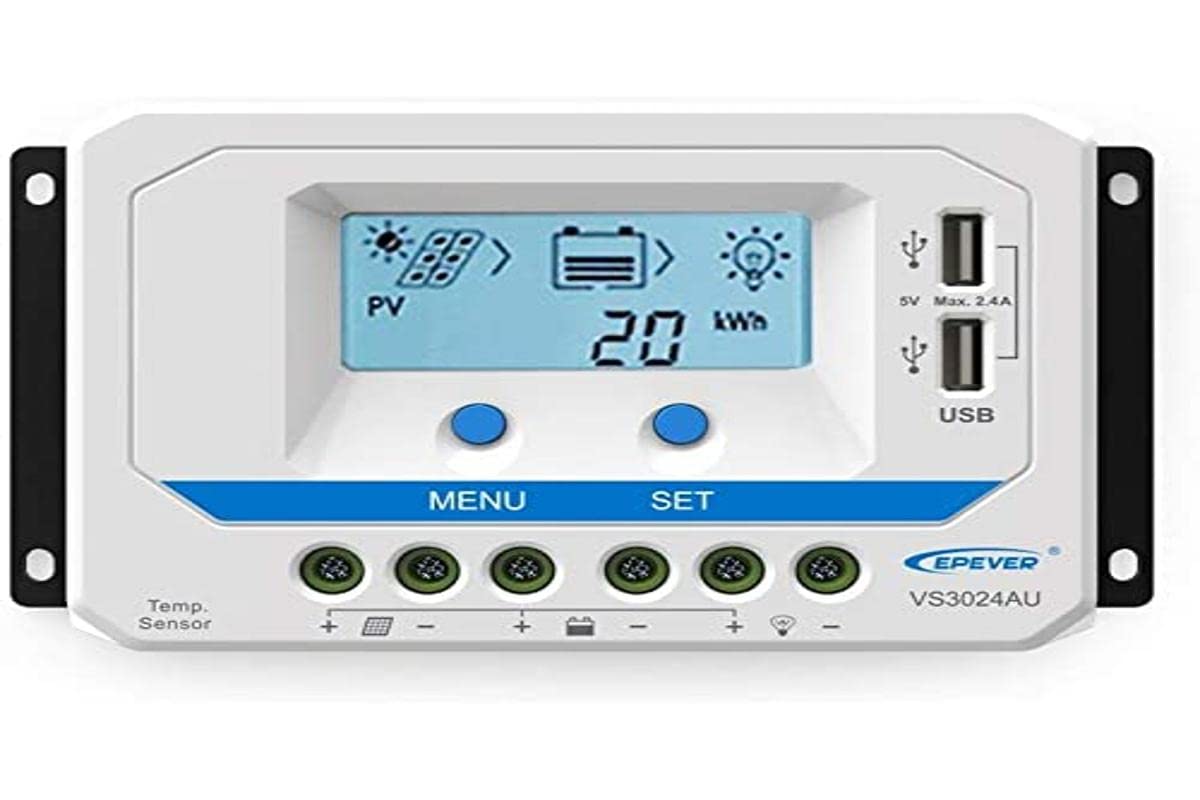 EPEVER VS3024AU PWM Regolatore di carica, 30 A, riconoscimento automatico, 12 V/24 V