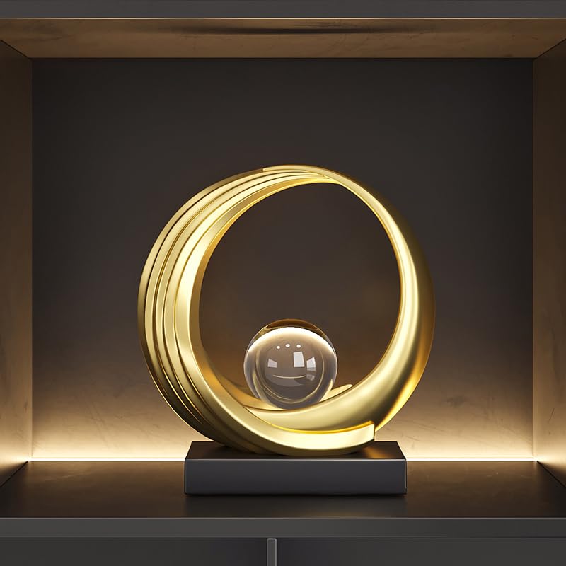 Estatua abstracta de resina diseño moderno dorado miniatura 2