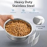 Stainless Steel Dog Bowls Set of 2, Anti Rust Metal & Non Slip Rubber Base, Heavy Duty Large Feeding Dishes, Food Grade BPA Free, Food and Water Bowl for Small Dogs (17oz, 2.1cup) - Image 4