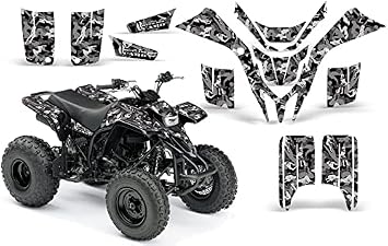 AMR Racing ATV Graphics kit Sticker Decal Compatible with Yamaha Blaster 200 1998-2005 - Urban Camo Silver