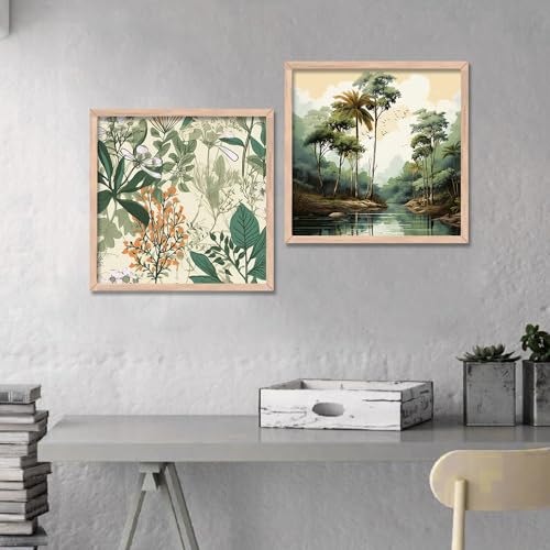 Image of kotart Painting for Wall Decoration - Wild theme wall art Painting for Living Room Bedroom Office Room Decor - Premium Digital Paintings with Frame for Home Decoration - Set of 2 Multicolor paintings (F)