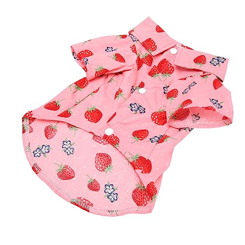 Camisas de Verão para Animais de Estimação, Camisetas de Algodão Com Estampa de Morango e Design de