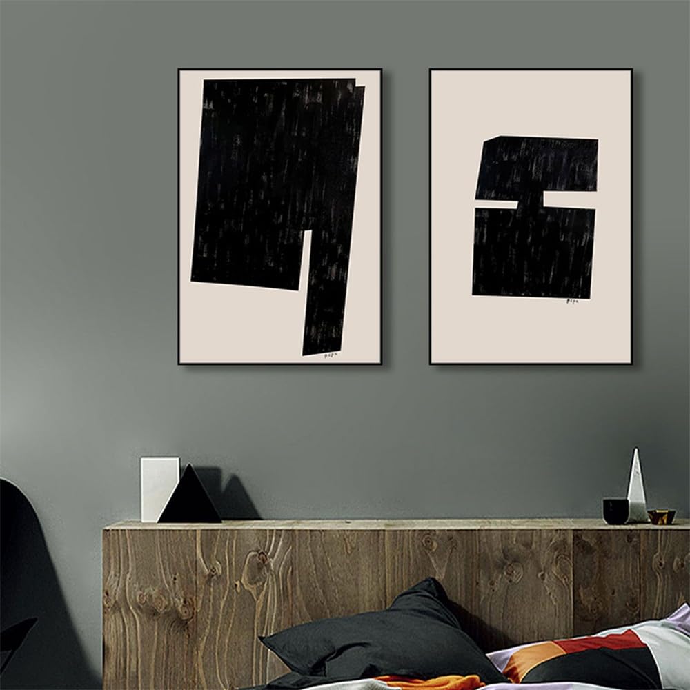 WBYZAC Set of 2-Abstract Canvas Printing Painting Geometric Color Block Modern Simple Style Living Room Dining Room Entrance Bedroom Decoration-40 * 50cm (No Frame)