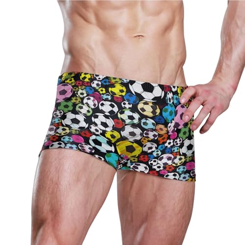 Colorful Football Mens Swim Trunk Swimwear Bathing Suit Swim Brief Square Leg Board Short S B04039943