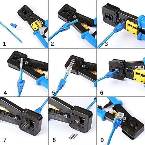 RJ45 Crimp Tool Pass Through Cat5 Cat5e Cat6 Crimping Tool for RJ45/RJ12 Regular - axGear by axGear - Image 7