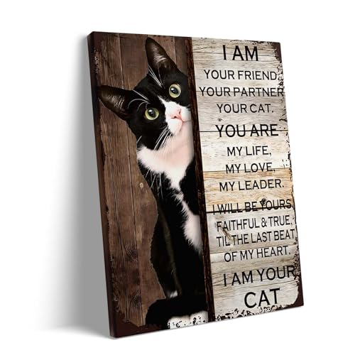 Inspirational Canvas Wall Art, I Am Your Cat Quote Picture