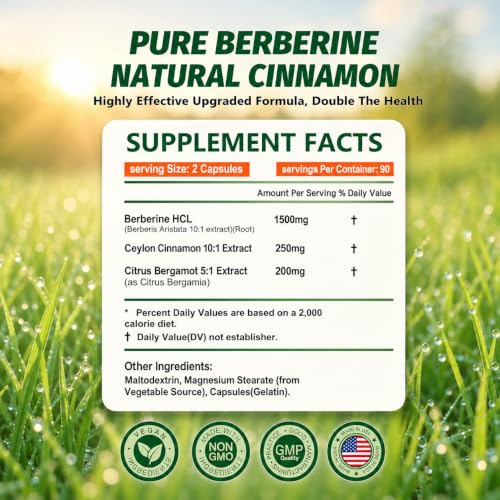 Bermellon Berberine HCl 1500mg Capsules