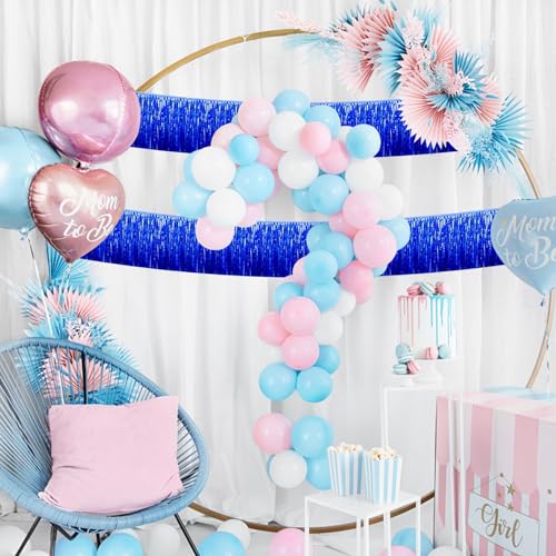 12 Pack 10 Feet Metallic Foil Fringe Garland Tinsel Streamers Banner, Blue Wall Hanging Tinsel Fringe Banners for Parade Floats, Wedding, Birthday, Christmas, New Year Party Decorations by LITLANDSTAR - Used condition - Image 7
