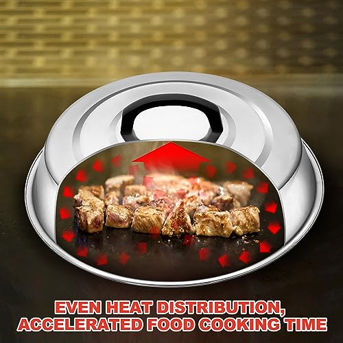 Round-Basting-Cover-2-Pieces-122-Inch-Metal-Steamer-Dome-Grill-Accessories-for-Blackstone-Cheese-Melting-Dome-for-Griddle-Cooking-Steaming-Good-for-Outdoor-Indoor