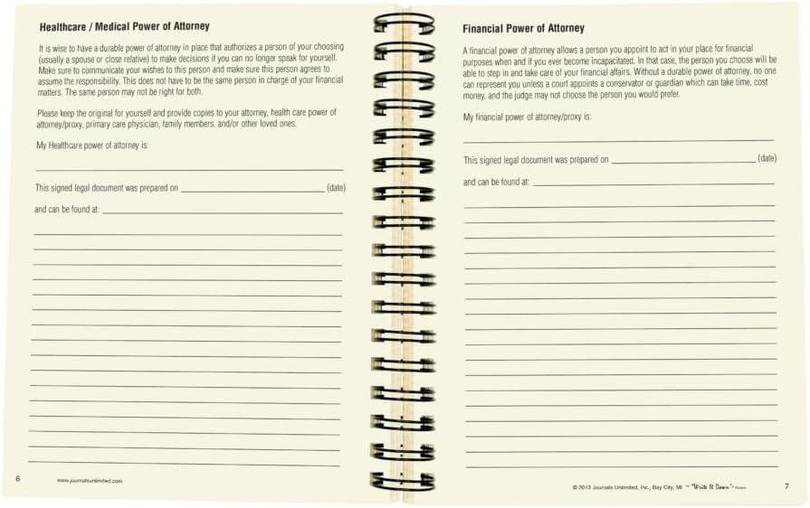 Write it Down Series by Journals Unlimited, Guided Journal, When I'm Gone, My Info, Wishes & Thoughts, Full-Size 7.5"x 9", Kraft Hard Cover, Made in USA