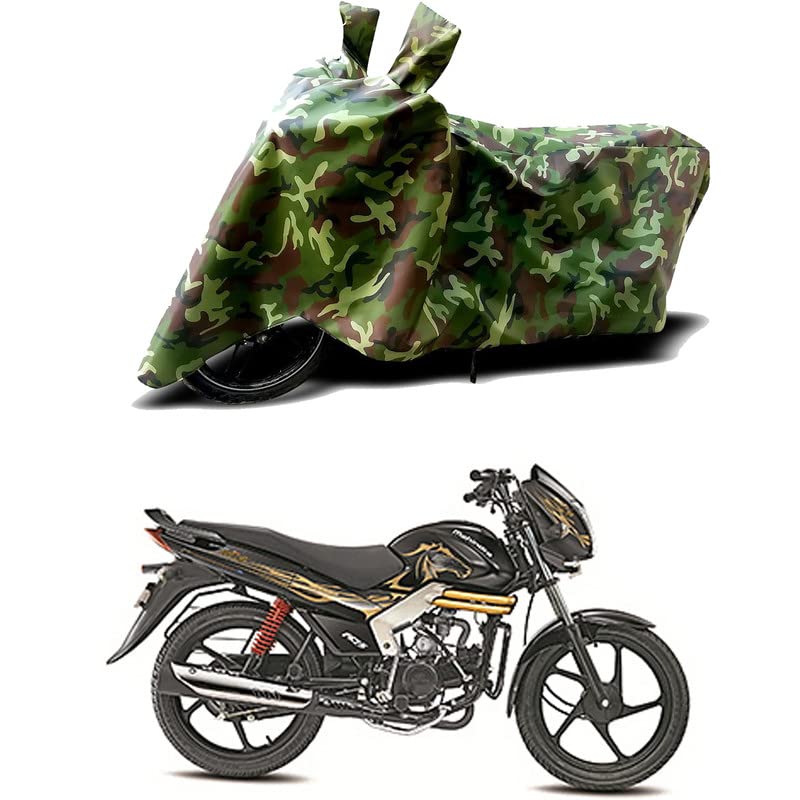 Image of 100% Water Resistant Bike Scooty Two Wheeler Body Cover Compatible for Mahindra Centuro Mirzya /UV-Rays /Heat Protection /Birds Dropping /Scratchproof /Dust Proof /Waterproof /All [Green MJ]