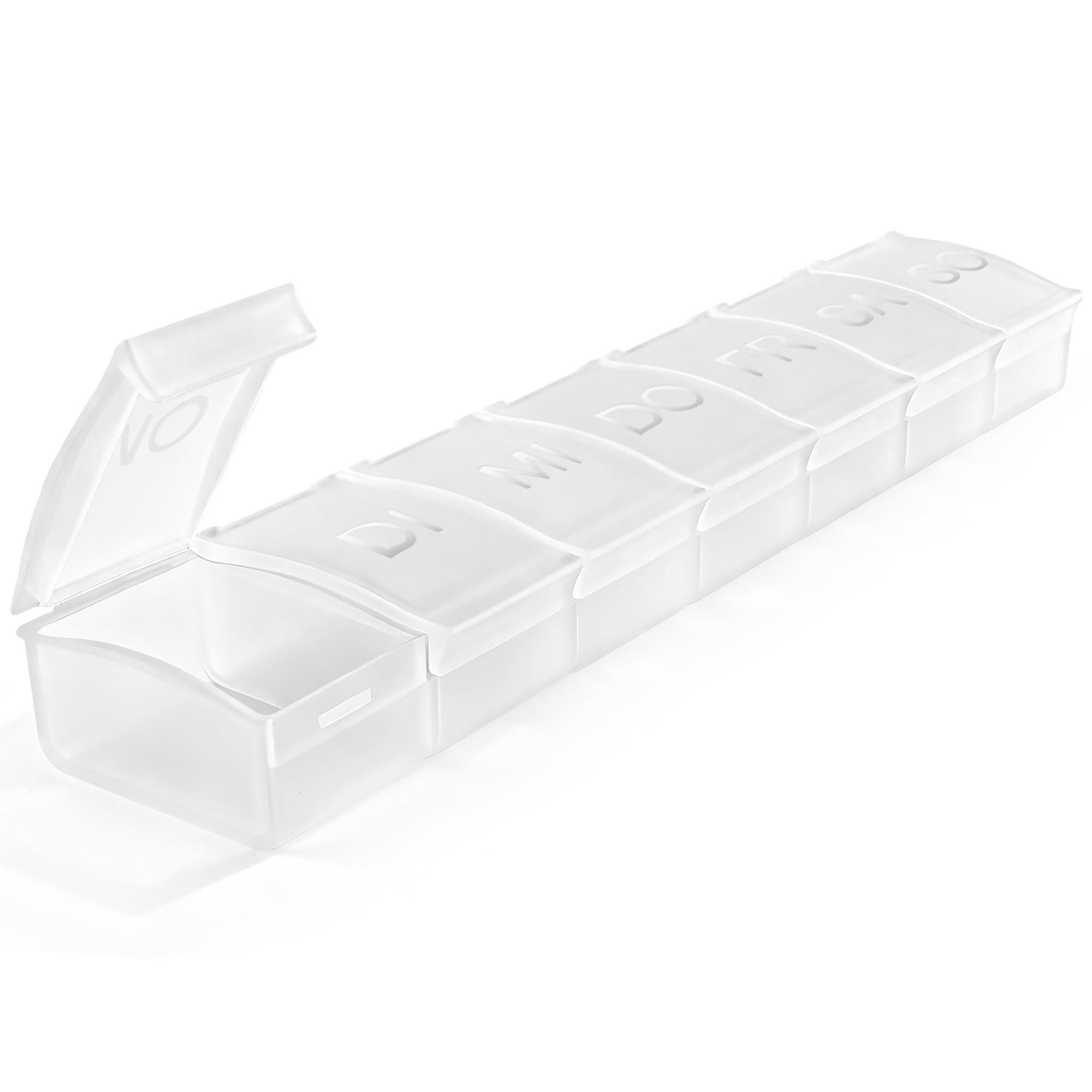 FHORAIN Tablettenbox 7 Tage, Großen Medikamentenbox Pillendose Deutsch, BPA-freier tragbarer Pillenbox für Fischöl, Medikamente, Vitamine,Nahrungsergänzungsmittel (Schwarz-DE)