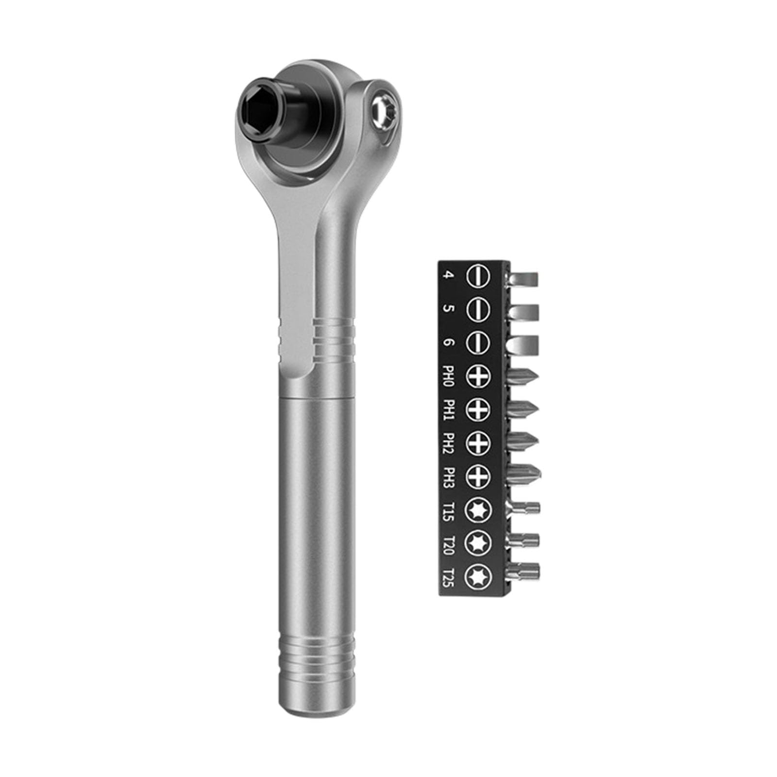 Kaccde Wrench Bit Ratcheting Wrench Set With Flexible 180°Swivel Head And Quick Forward And Reverse For Tight Space Auto Repair Handle Tool