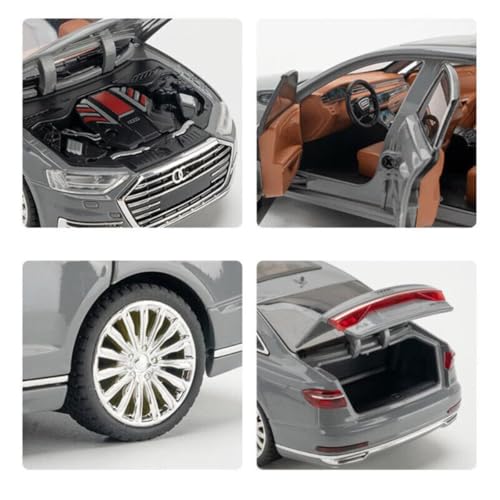 Image of Audi A8 1:24 Model Toy Car with Box, Zinc Alloy Pull Back Toy car with Sound and Light for Kids Boy Girl Gift [Colors as Per Stock]