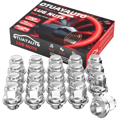 Image of OTUAYAUTO M12x1.5 OEM Lug Nuts - Replacement for 1995-2024 Toyota Avalon, 2016-2024 C-HR, 1983-2024 Camry, 2003-2024 Corolla, 1994-2024 RAV4, 1998-2024 Sienna, 20PCS Chrome OEM Factory Style Lug Nut