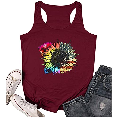Fvbhty Women's Relaxed Tank Tops Patriot Sleeveless Summer July 4 Tank Top Shirt #TOP2