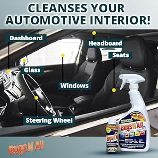 Bugs N’ All Multipurpose Car Cleaner & Degreaser - Bug & Tar Remover Concentrate 4 oz - Exterior Cleaner Safe for Car Paint, Metal, Chrome, Aluminum, Windows & Mirrors - w/Free 32 oz Spray Bottle