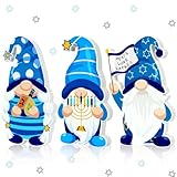 kaiolbly Hanukkah Gnome Decorations 3 Pack Wood Chanukah Blocks Hanukkah Table Centerpieces Decorations Wooden Hanukkah Gnomes Signs Table Ornaments Gifts for Holiday Party Home Decor