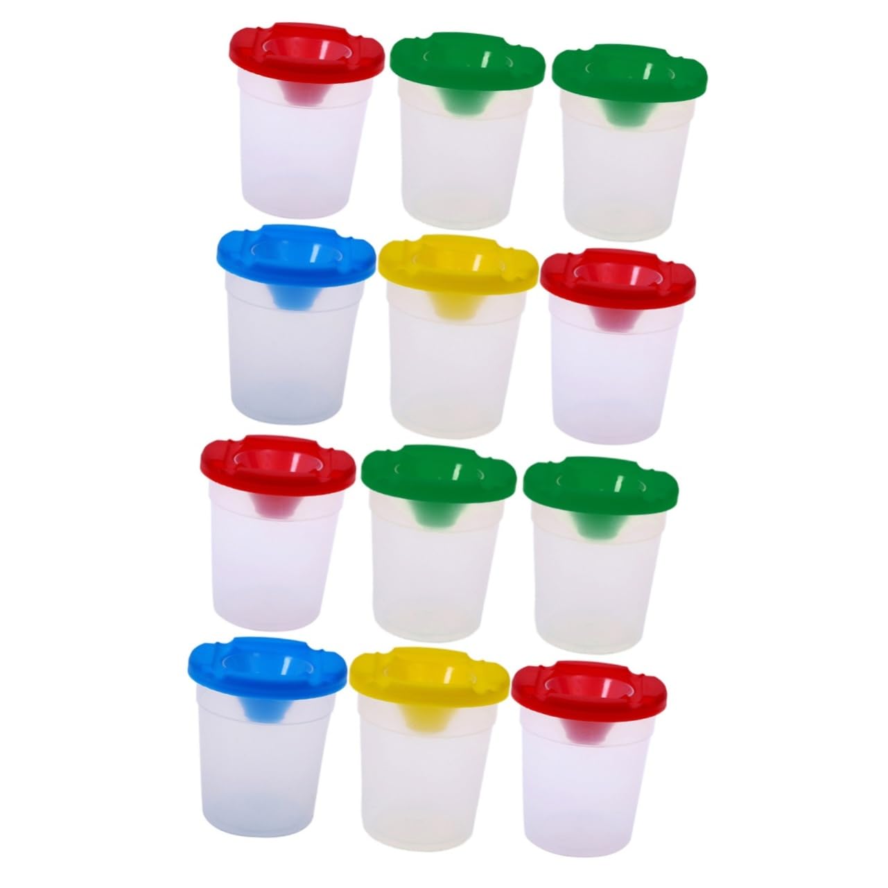 LALAFINA 2sets Spill Proof Boys and Girls Paint Cups for Washable Paint with Lids for Boys and Girls 6pcs*2