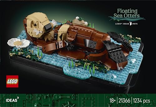 Image of LEGO Ideas Floating Sea Otters - Sea Animals Building Set for Adults - Fun Home Decor - 21366